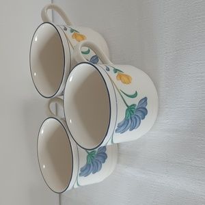 Lenox Chinastone of Flat Cups Buttercups on Blue
